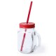 Drinking jar 500 ml with straw