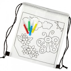 Drawstring bag art set, felt tip pens