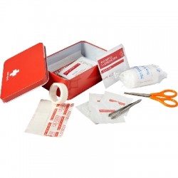 First aid kit in tin, 15 pcs