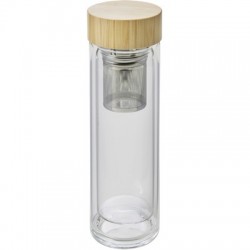 Vacuum flask 420 ml, thermo mug with sieve stopping dregs