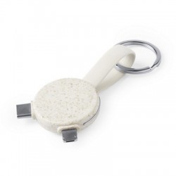 Wheat straw keyring, charging and synchronization cable