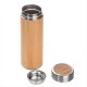 Bamboo thermo mug 400 ml with sieve stopping dregs