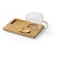 Set, 3 pcs, cup 180 ml, bamboo stand and spoon