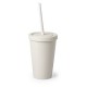 Bamboo travel mug 700 ml with lid and straw