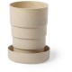 Bamboo travel cup 220 ml with carabiner, foldable