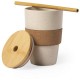 Bamboo travel mug 450 ml with lid, straw and cork band