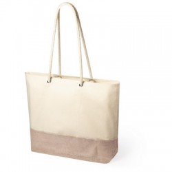 Cotton shopping bag, jute details