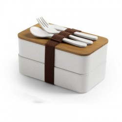 Bamboo lunch boxes 2 pcs, 2x700 ml, cutlery
