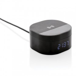 Aria 5W Wireless Charging Digital Clock, black