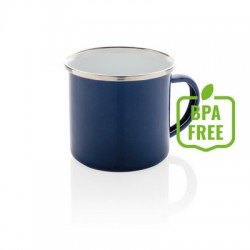 Vintage enamel mug, blue