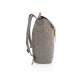 Canvas laptop backpack PVC free, grey