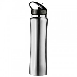 Vacuum sports bottle 500 ml with drinking straw