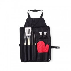 Apron with barbecue set