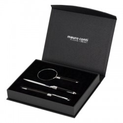 Mauro Conti writing set, roller ball pen, magnifying glass and letter opener